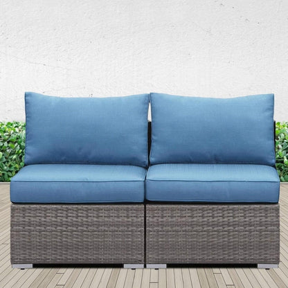 Armless Patio Sofa Set and Waterproof Cushions