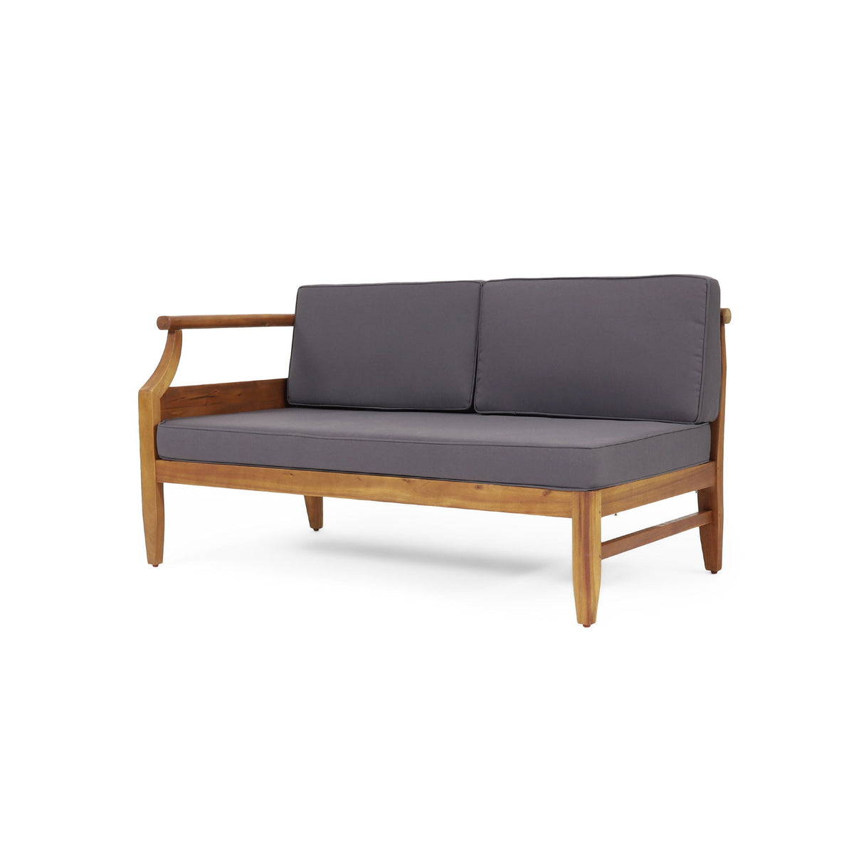 Aston 4 Piece Outdoor Sofa Set dark gray water-resistant cushions on wooden frame on Tampa Home & Garden Store