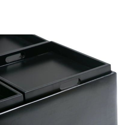 Avalon square black storage ottoman coffee table with tray by Unique Piece Furniture on Tampa Home & Garden Store