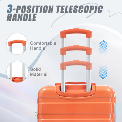 3-Piece Spinner Wheel Luggage Set orange luggage with telescoping handles HouseOfZazla on Tampa Home & Garden Store