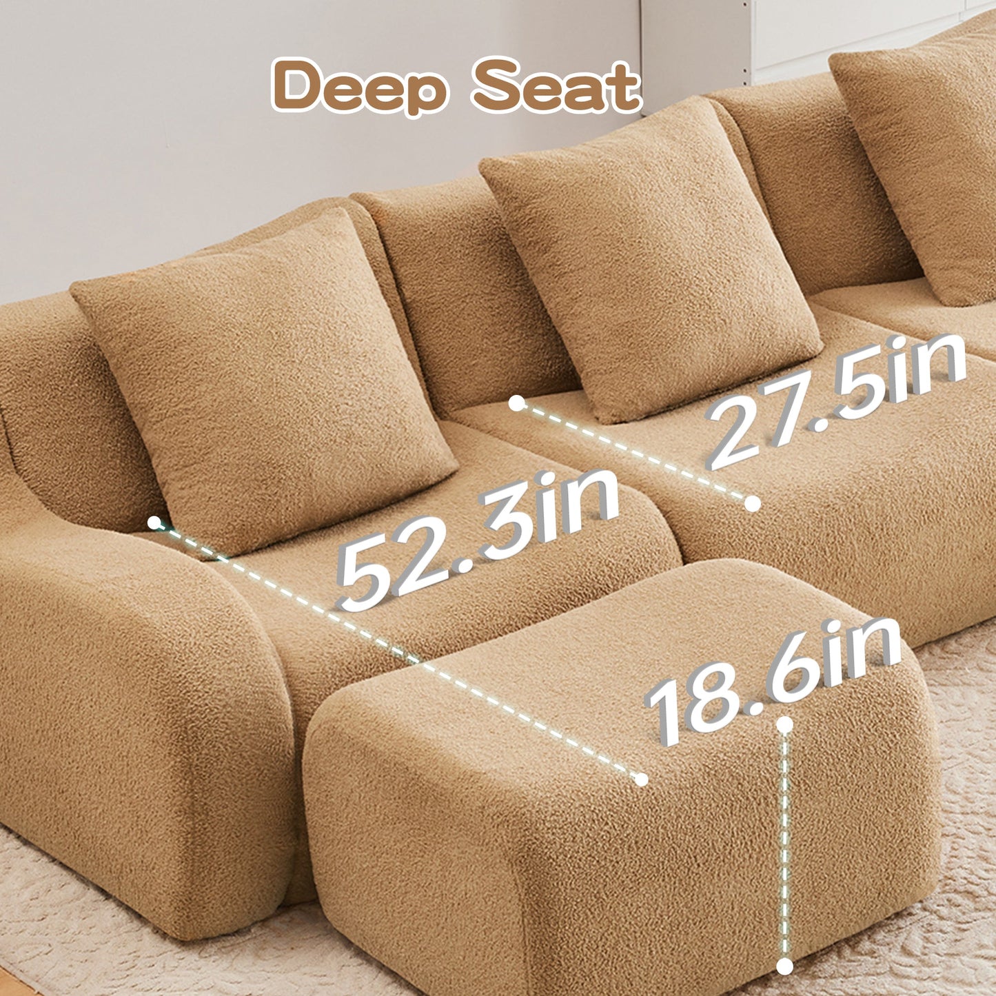 Soft Teddy Fabric and Modern Boneless Sofa