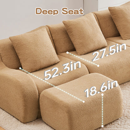 Soft Teddy Fabric and Modern Boneless Sofa