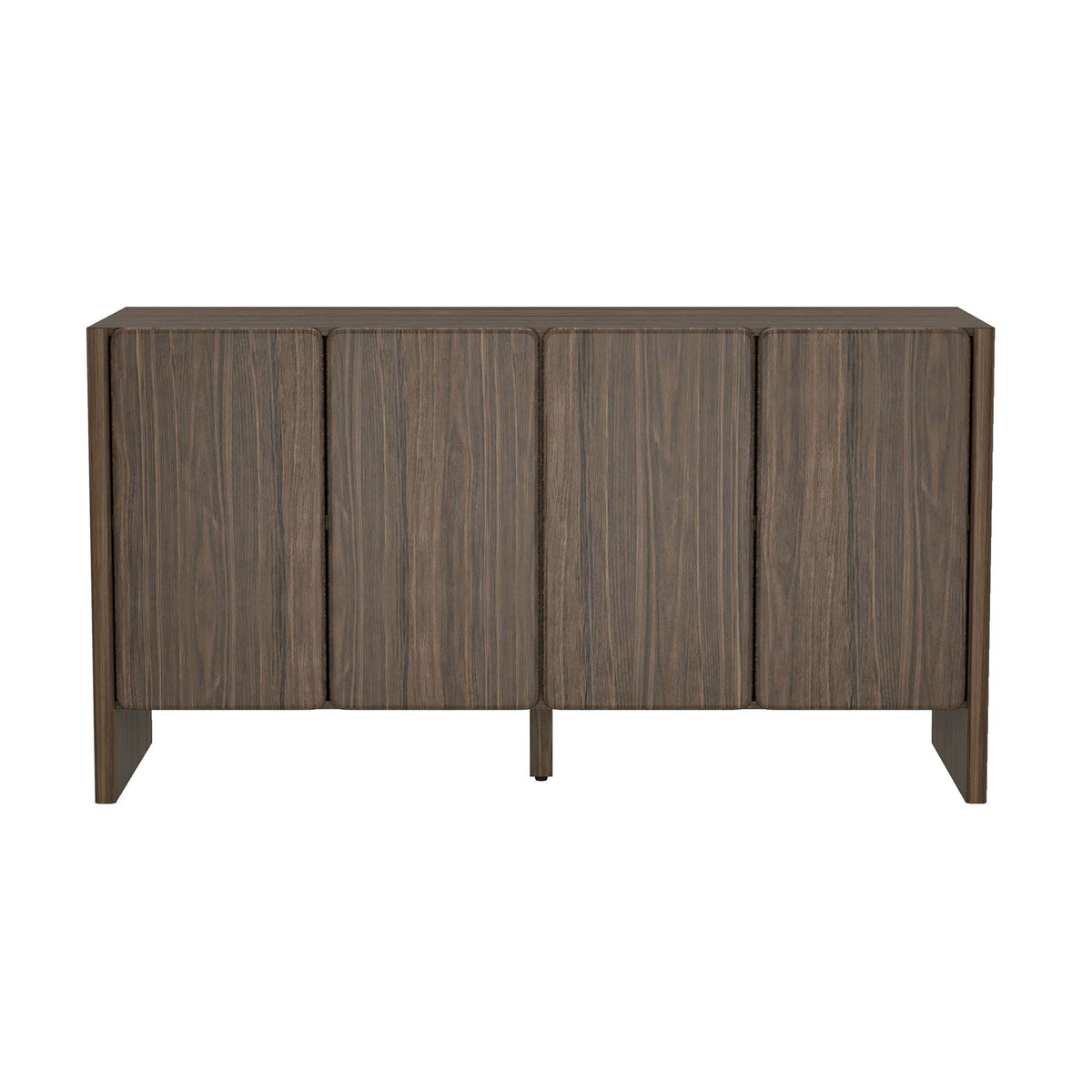 Linda Sideboard by HouseOfZazla, dark brown wood veneer with vertical panel doors and slim legs on Tampa Home & Garden Store