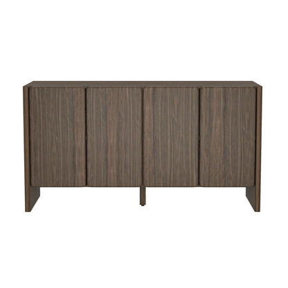 Linda Sideboard by HouseOfZazla, dark brown wood veneer with vertical panel doors and slim legs on Tampa Home & Garden Store