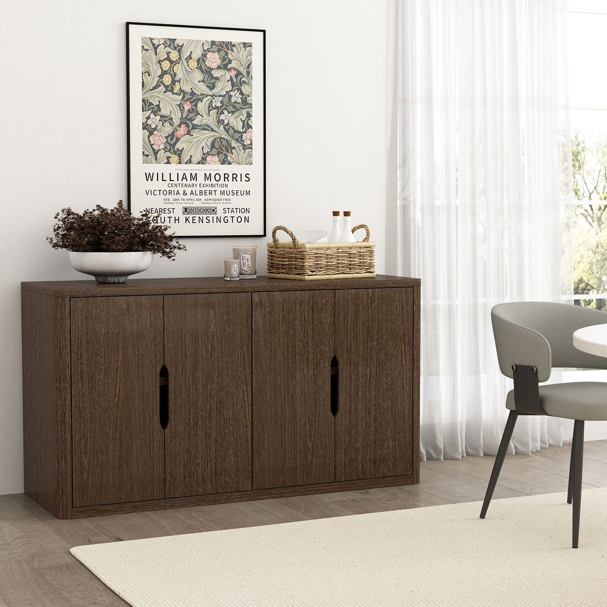 Rivington Sideboard in dark wood with soft-close doors and adjustable shelves by HouseOfZazla on Tampa Home & Garden Store