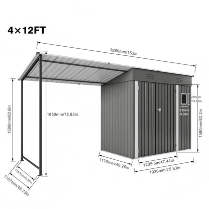 Heavy Gray Storage Shed and the Pergola Combo
