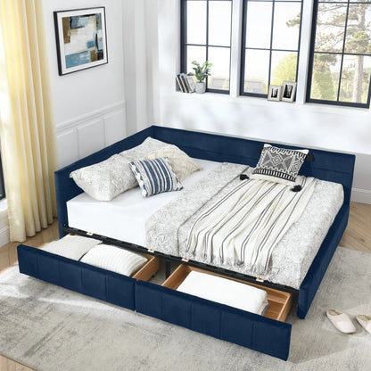 Upholstered Bed Frame with Tufted Backrest