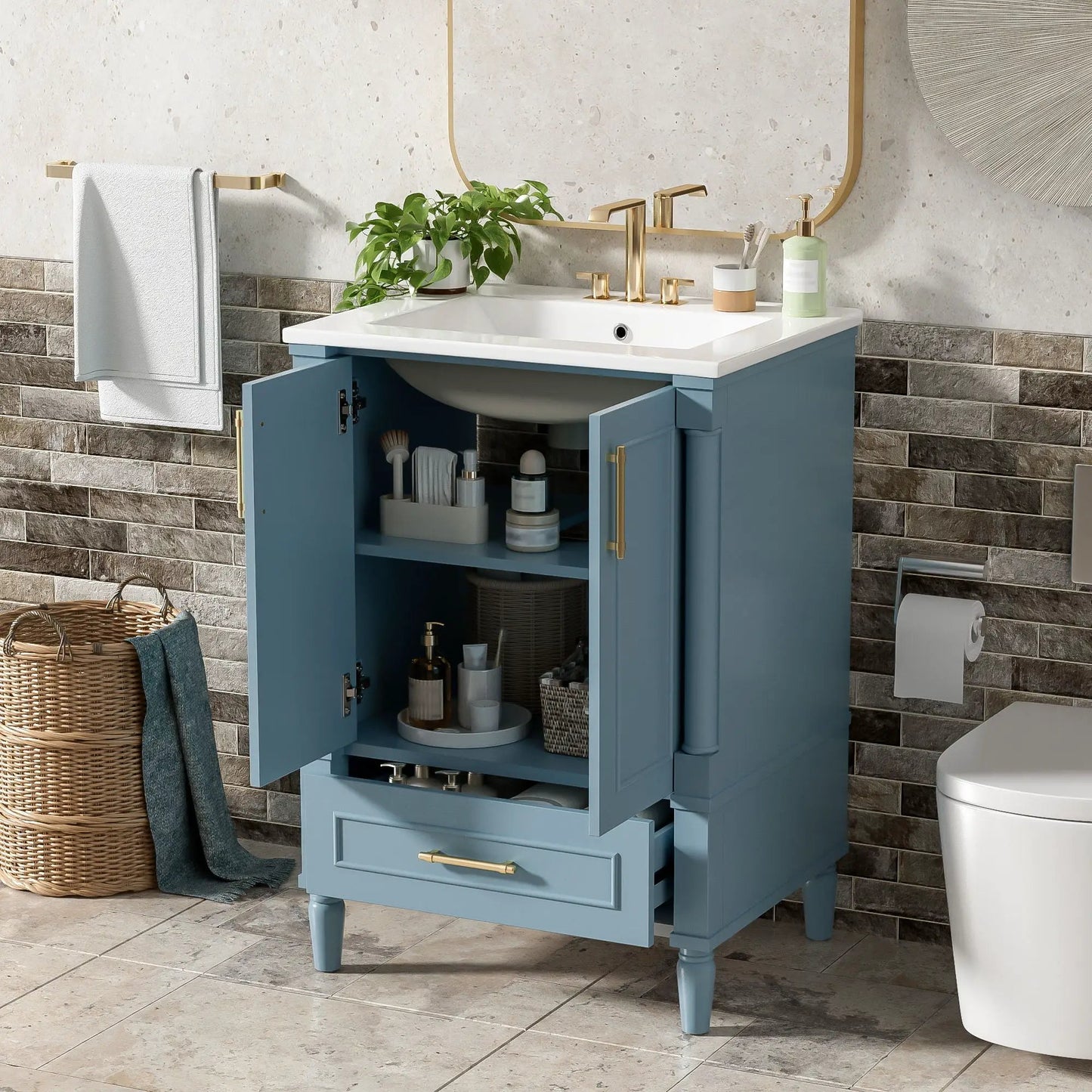 Bathroom Vanity With Ornate French Cylinder Legs