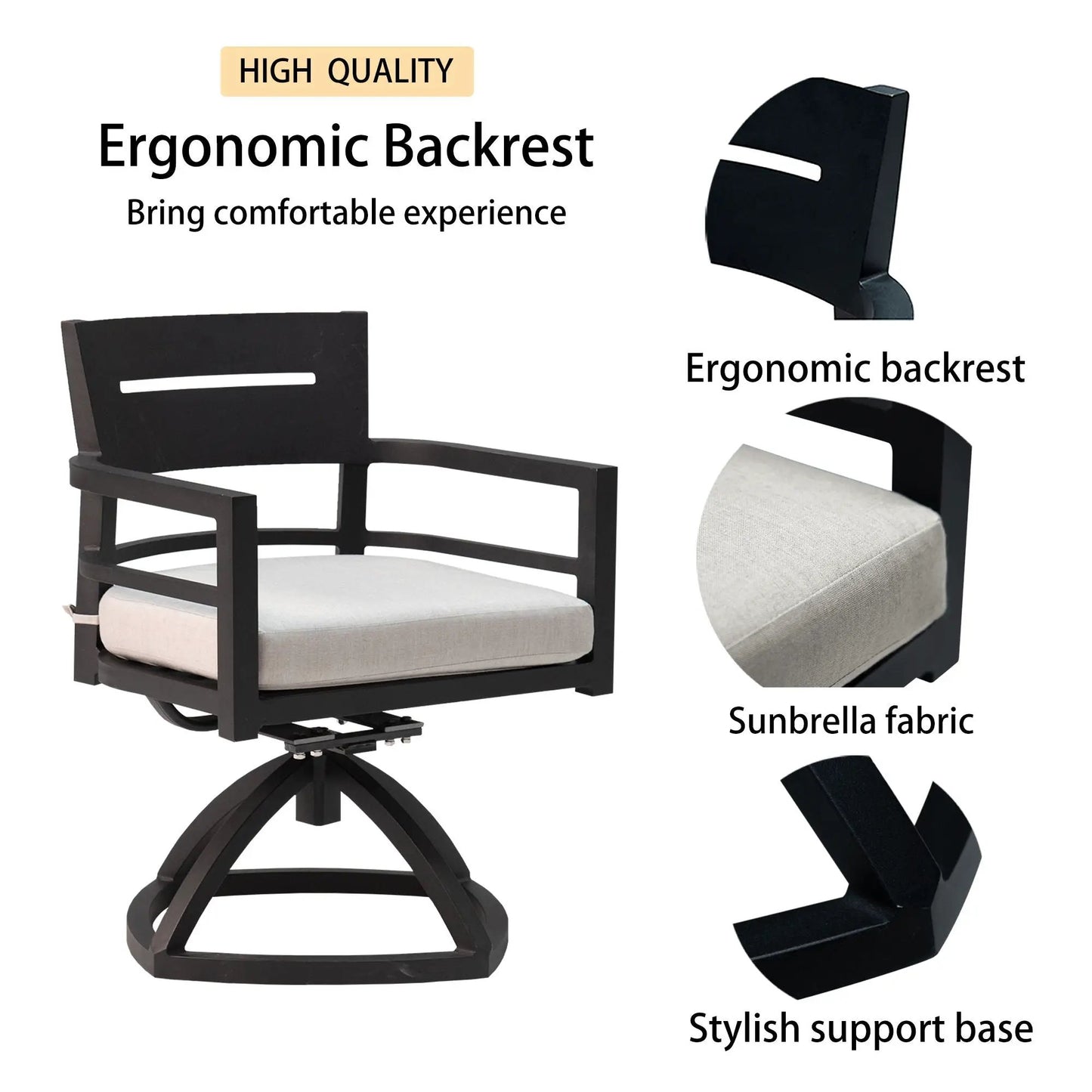 Outdoor Modern Dining Set with Cushioned Chairs