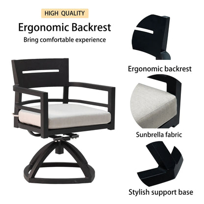 Outdoor Modern Dining Set with Cushioned Chairs