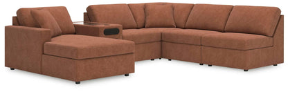 Modmax Sectional Sofa In Spice Fabric Performance