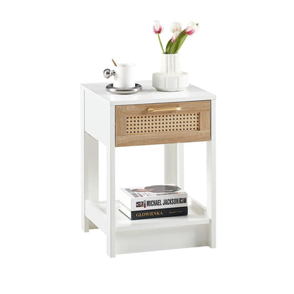 Rattan End Table With Drawer and Nightstand