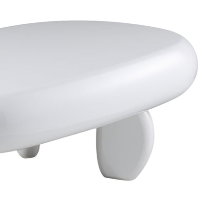 High gloss end table white with rounded leg and smooth synthetic wood finish on Tampa Home & Garden Store