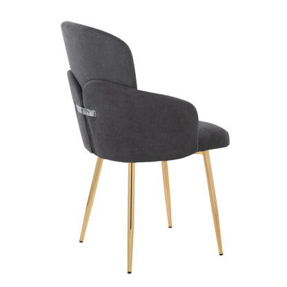 Dahlia contemporary dining chair set gray fabric with metal legs on Tampa Home & Garden Store