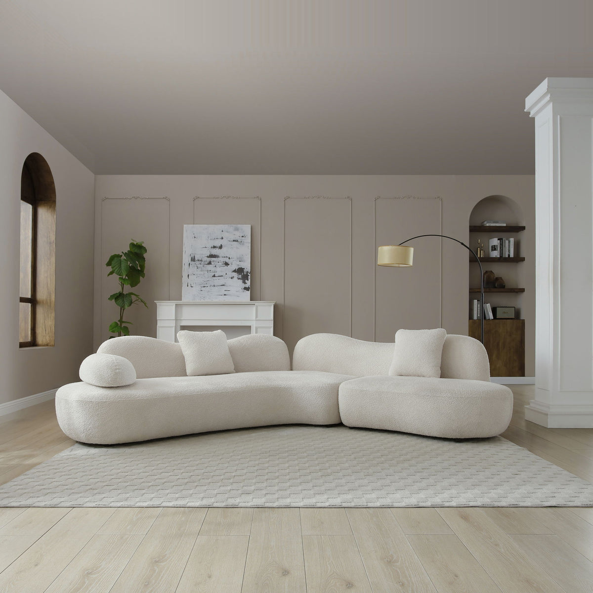 Modern Curved Modular Sofa Set for a Living Room