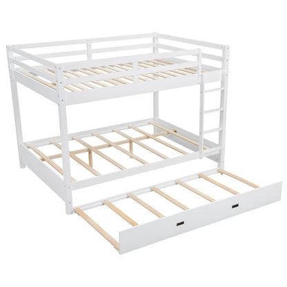 Sturdy Bunk Bed With Ladder white finish with slatted wood bases HouseOfZazla bunk beds on Tampa Home & Garden Store