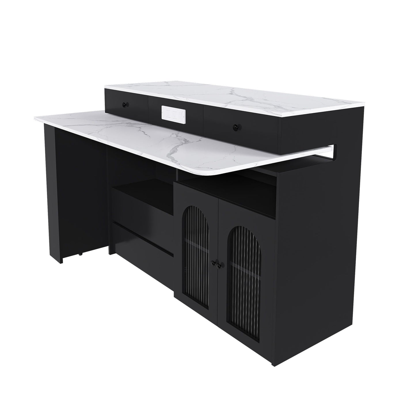 Kitchen Island with Extendable Rotating Table
