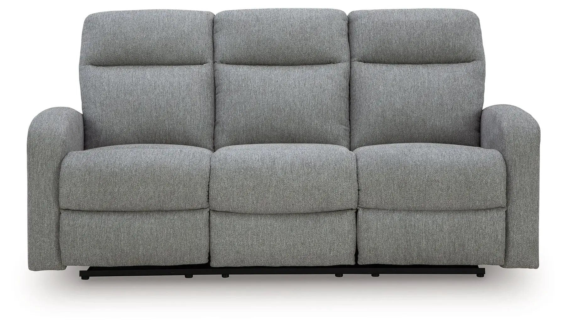 Gauntlet reclining sofa Sterling in gray fabric, 3-seat with cushioned arms, Unique Piece Furniture on Tampa Home & Garden Store