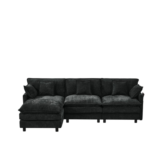Sofa with modular design, 3-piece living room set in dark charcoal fabric, HouseOfZazla on Tampa Home & Garden Store