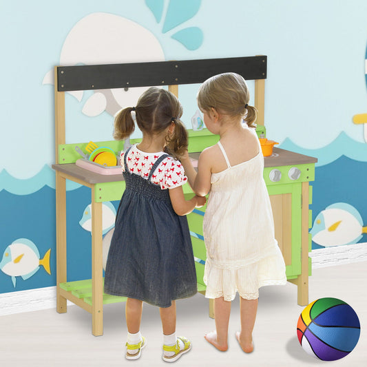 Kids Wooden Mud And Water Play Kitchen Set