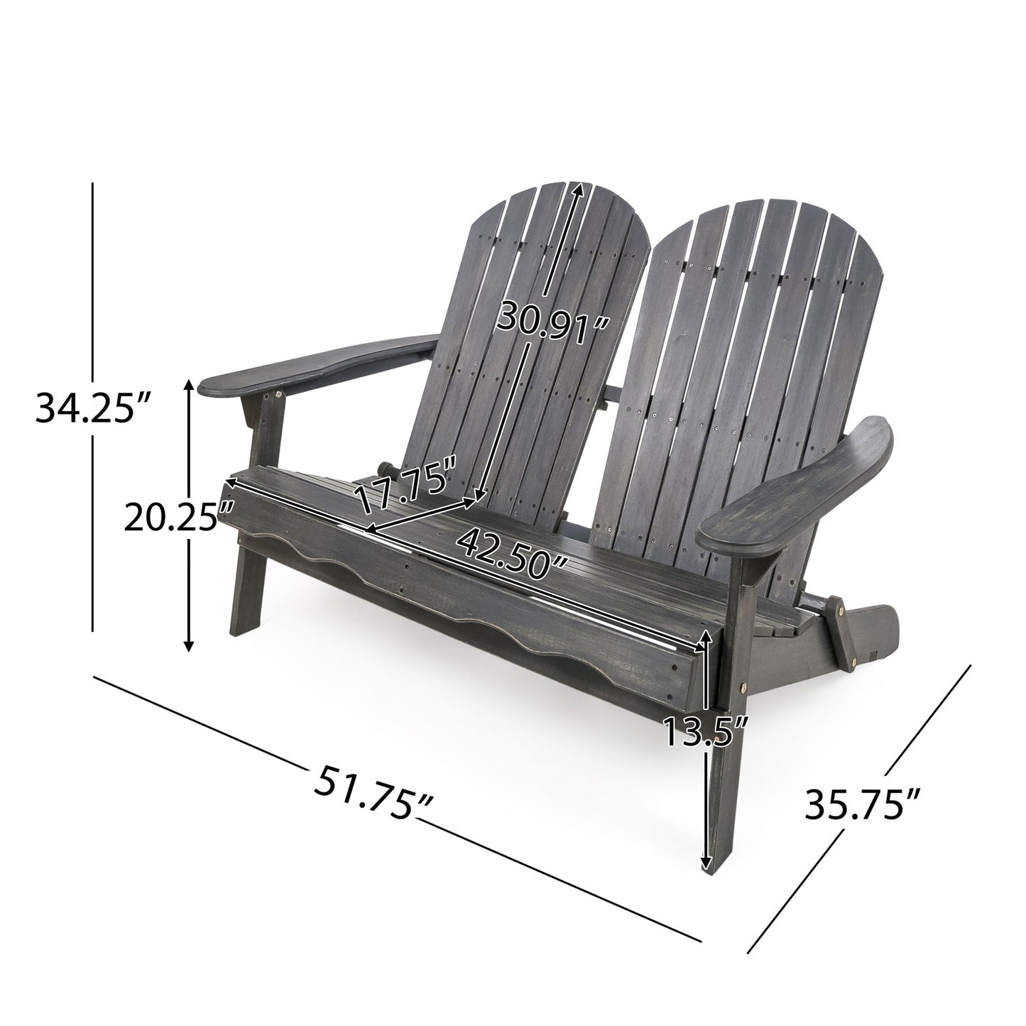 Adirondack Rocking Loveseat For Patio And Garden