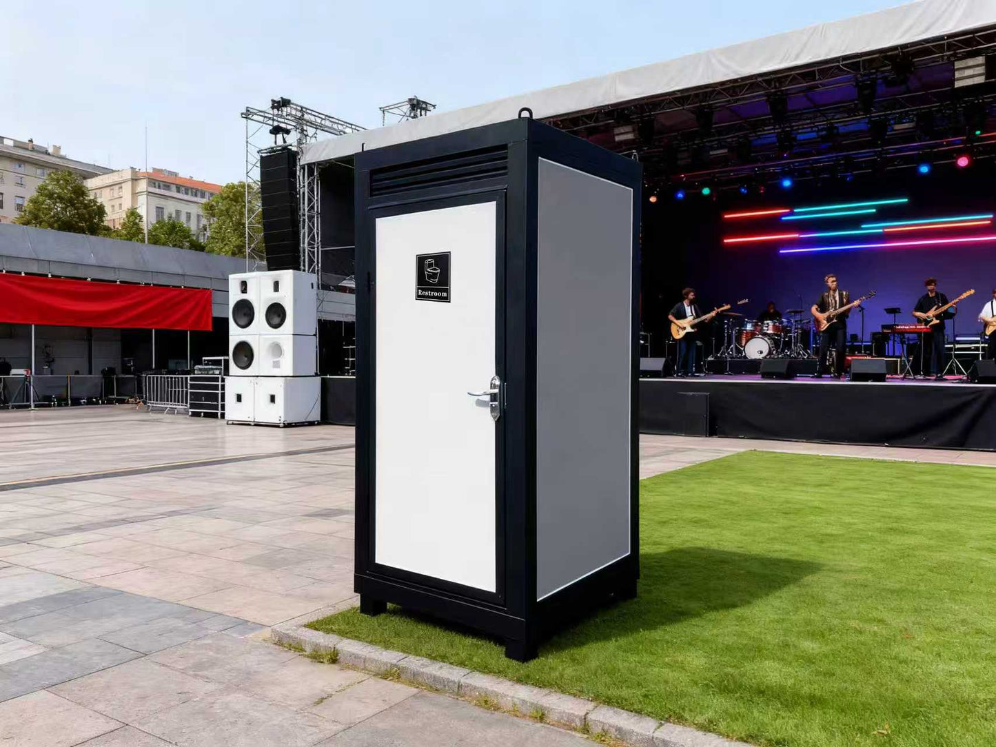 Outdoor Portable Toilet Cabin with Sink and Fan