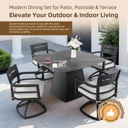 Outdoor Patio and Squircle Dining Table Set