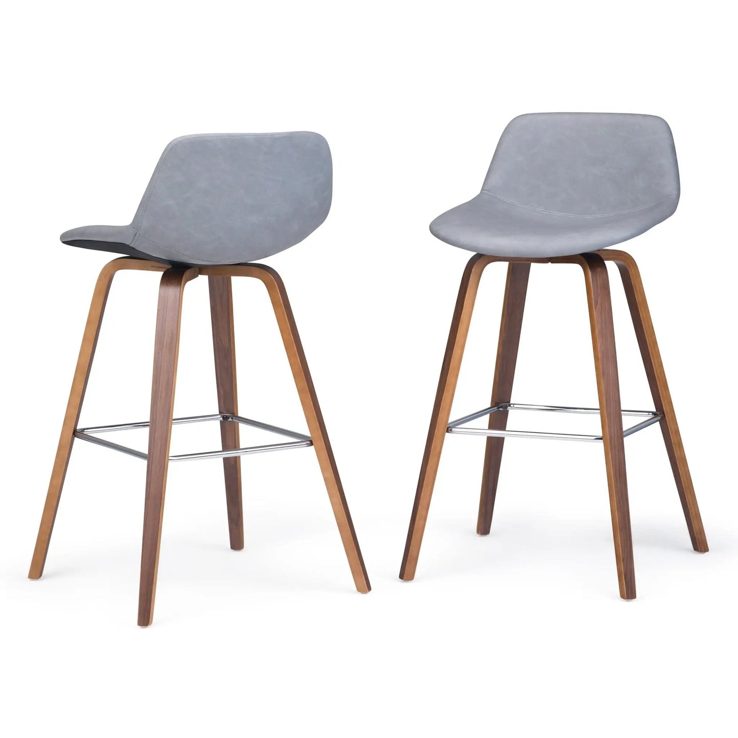 Randolph Bentwood stools set of 2, gray upholstery, wood legs Unique Piece Furniture on Tampa Home & Garden Store