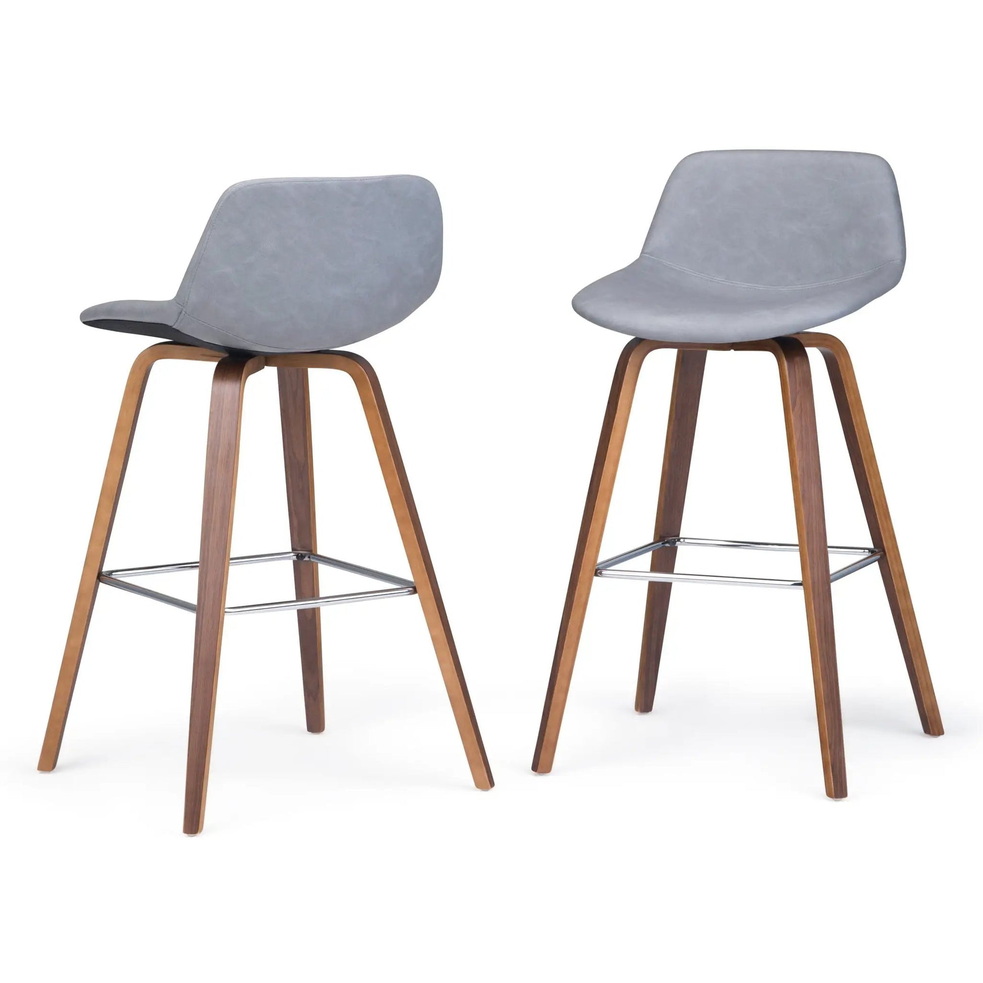 Randolph Bentwood stools set of 2, gray upholstery, wood legs Unique Piece Furniture on Tampa Home & Garden Store