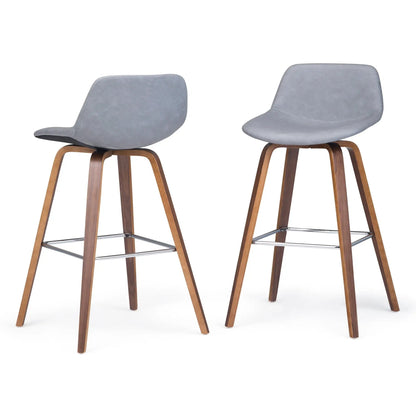Randolph Bentwood stools set of 2, gray upholstery, wood legs Unique Piece Furniture on Tampa Home & Garden Store