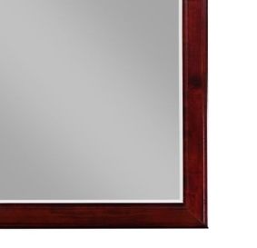 Louis Philippe Bedroom Mirror with dark cherry wood frame and slim silver edge on Tampa Home & Garden Store