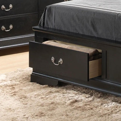 Upholstered Sleigh Bed with Dovetail Drawers