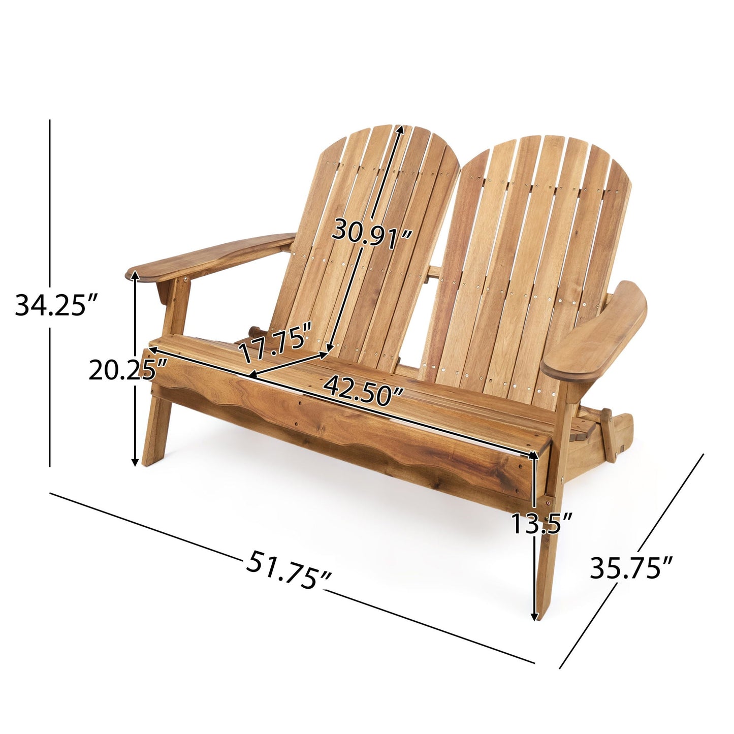 Adirondack Rocking Loveseat For Patio And Garden