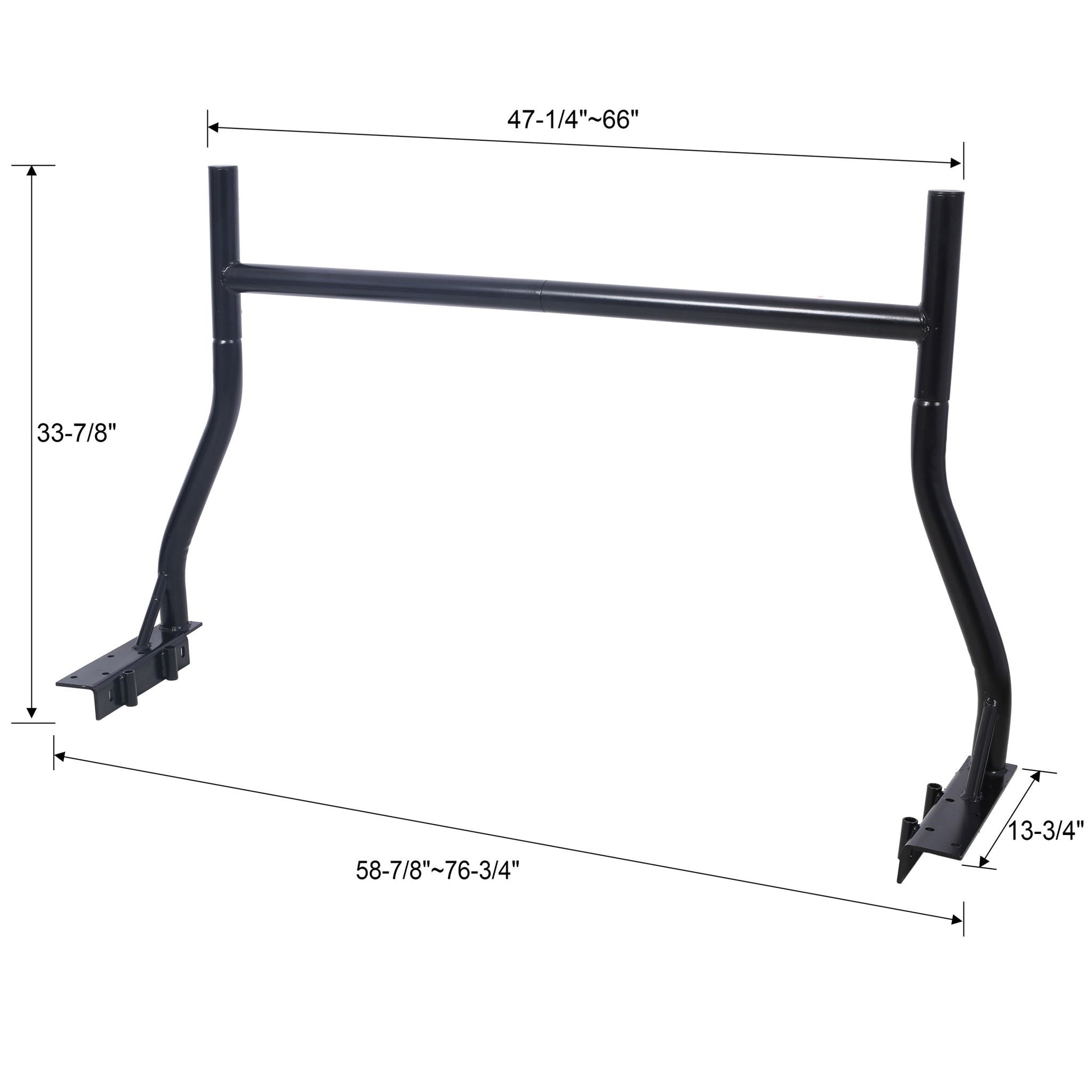 Heavy Duty Extendable Steel Truck Ladder Rack set of 2 in black with 47-1/4 to 66 in width on Tampa Home & Garden Store