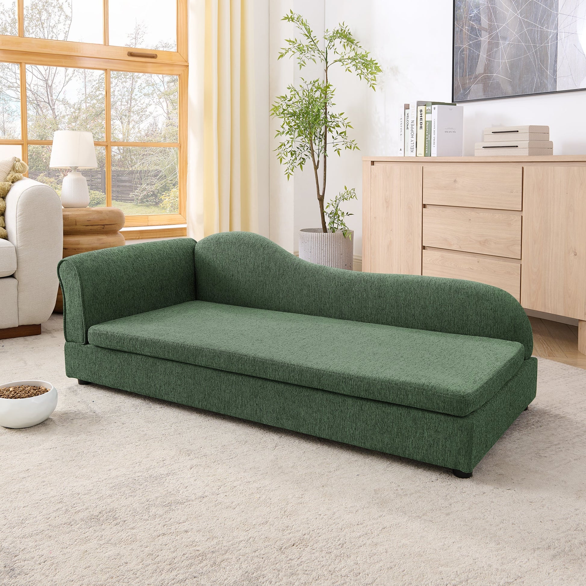 Oversized Pet Sofa for Medium/Large Dogs emerald green fabric HouseOfZazla cozy dog lounge on Tampa Home & Garden Store