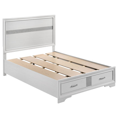 Annie 4 Piece Bedroom Set bed frame with light gray panel headboard and glitter stripe on Tampa Home & Garden Store