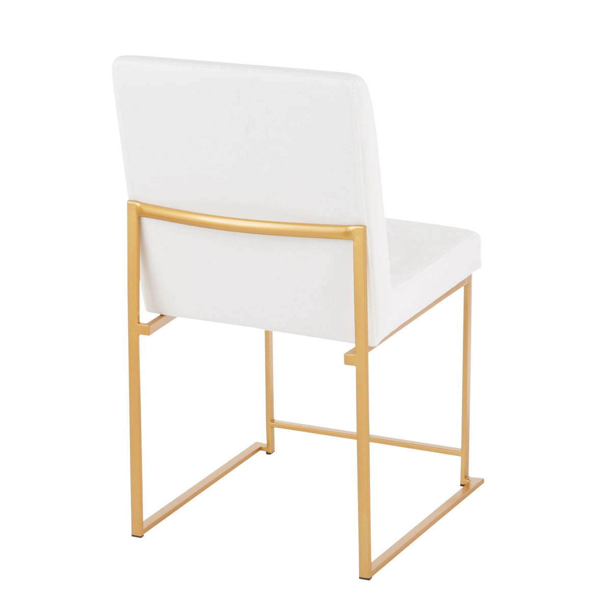 Contemporary high back dining chairs white upholstered seats with gold frames HouseOfZazla on Tampa Home & Garden Store