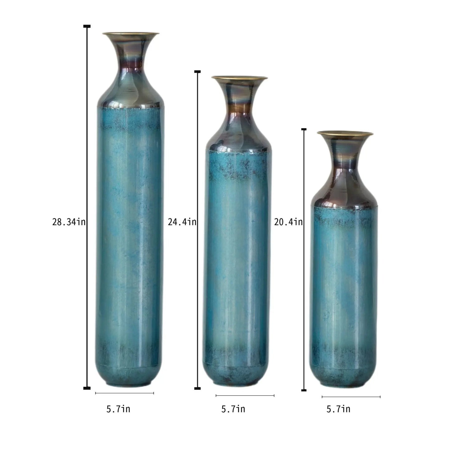 Modern Droplet Floor Vase Set In Three Pieces