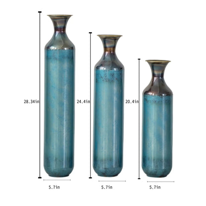 Modern Droplet Floor Vase Set In Three Pieces