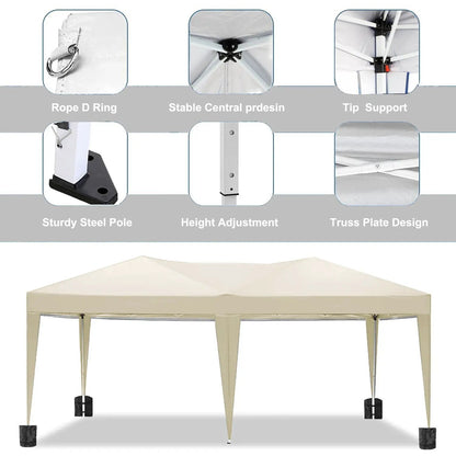10x20 Ez Pop Up Canopy with 6 removable sidewalls, carry bag, weight bags, steel frame on Tampa Home & Garden Store