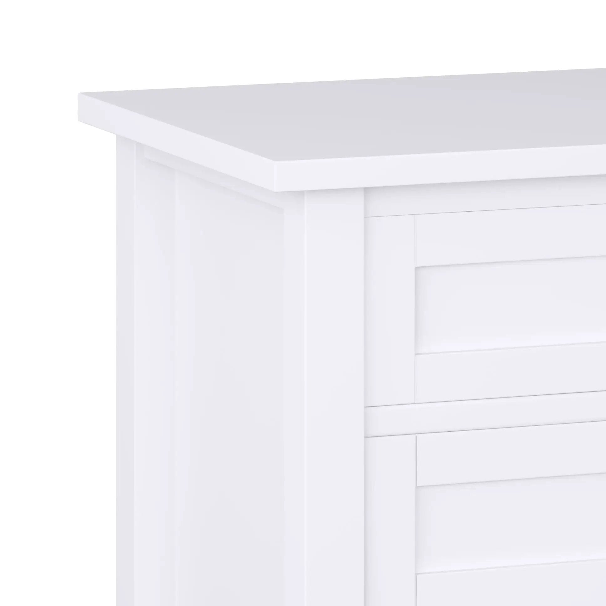 Warm Shaker Handcrafted Bedside Table in white with paneled drawers on Tampa Home & Garden Store