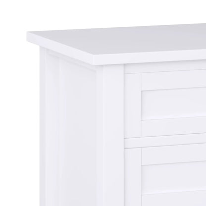 Warm Shaker Handcrafted Bedside Table in white with paneled drawers on Tampa Home & Garden Store