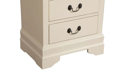 Traditional style lingerie storage chest in cream beige with dark metal cup pulls on Tampa Home & Garden Store