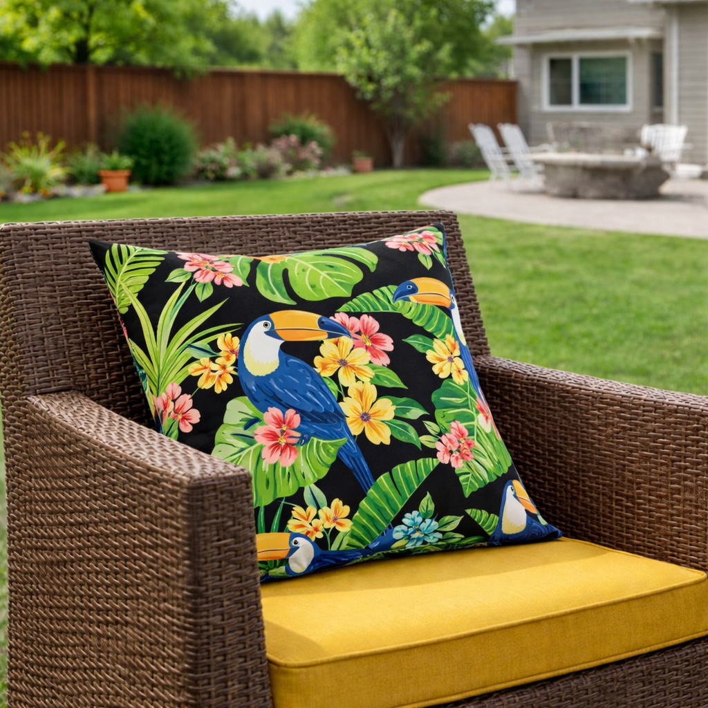 Two Waterproof and Durable Outdoor Throw Pillows