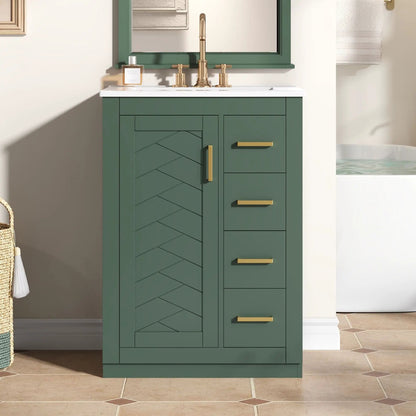 Modern Bathroom Vanity With 1 Door and 3 Drawers