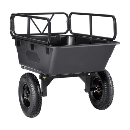 Dump Trailer 500 lbs 10 Cu Ft plastic garden cart Black HouseOfZazla Garden Carts on Tampa Home & Garden Store
