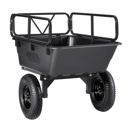 Dump Trailer 500 lbs 10 Cu Ft plastic garden cart Black HouseOfZazla Garden Carts on Tampa Home & Garden Store