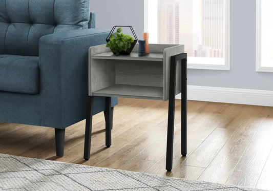 Accent Side Table, Reclaimed Wood Look, 2-Tier