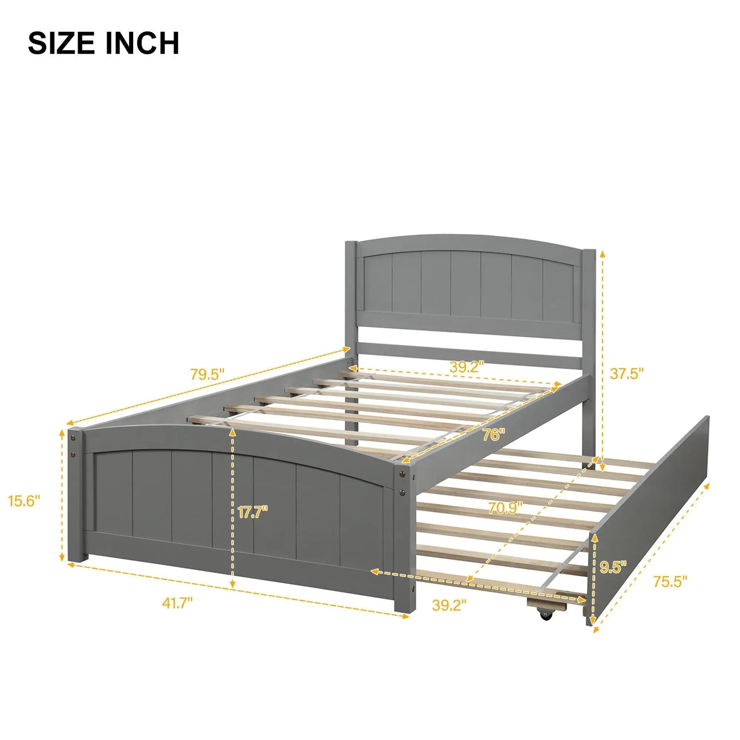 Platform Bed and Headboard With Footboard Slats