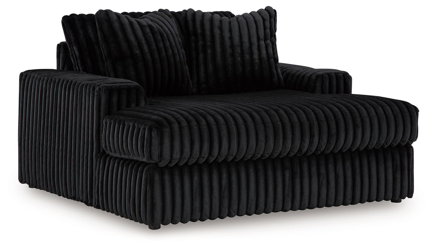 Midnight-Madness 4-Piece Sectional Set black velvet sofa with channel tufting by Unique Piece Furniture on Tampa Home & Garden Store